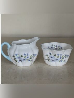 Shelley BLUE
ROCK VTG Small Creamer & Open
Sugar Bowl perfect 
CONDITION RAR
